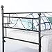 H.J WeDoo Klassisch Tagesbett Bettsofa Schlafsofa Einzelbett Metallbett Jugendbett Prinzessinnenbett Kinderbett Gästebett Bett Sofa 90x190cm Schwarz