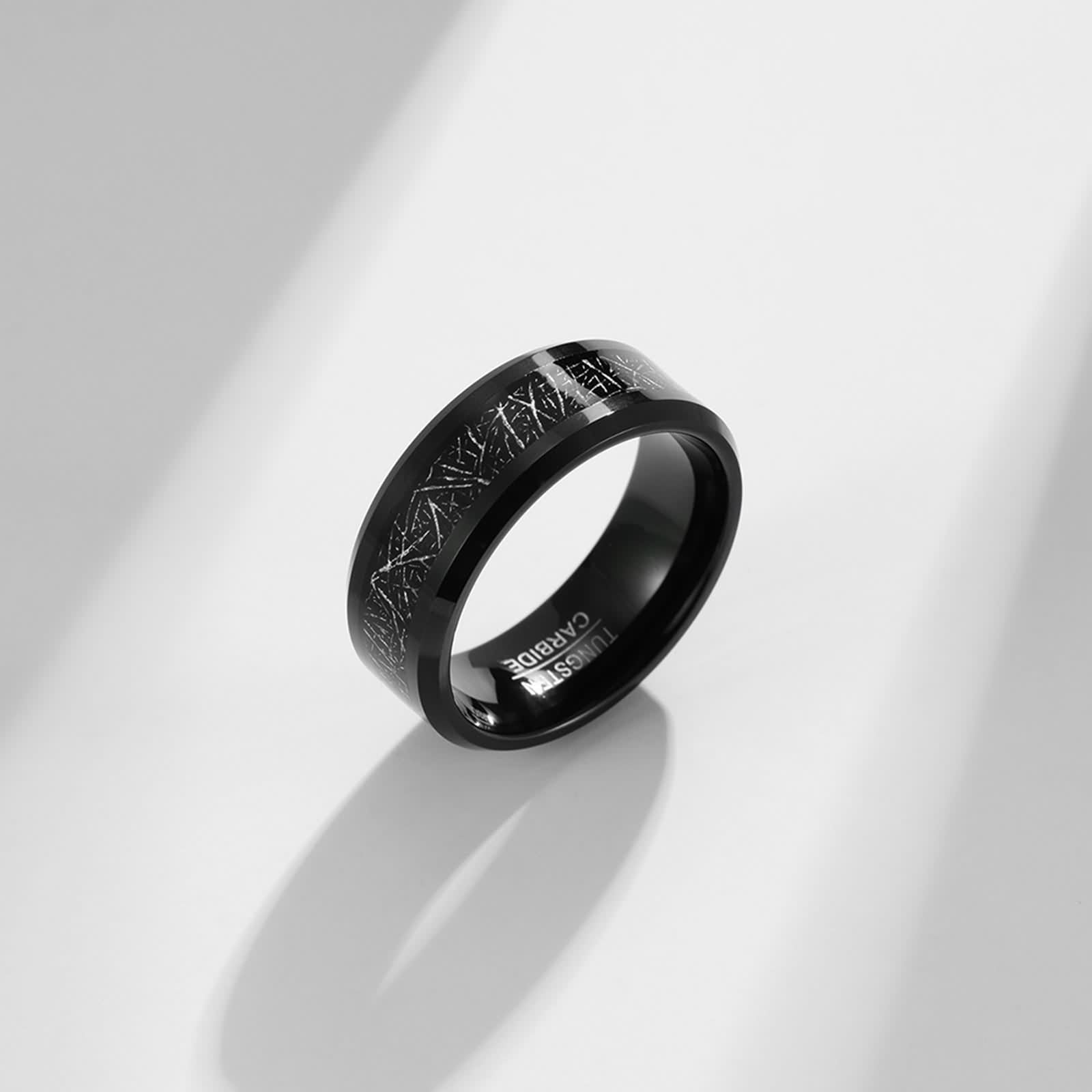Juego de anillos de promesa para parejas, 6 mm y 8 mm con