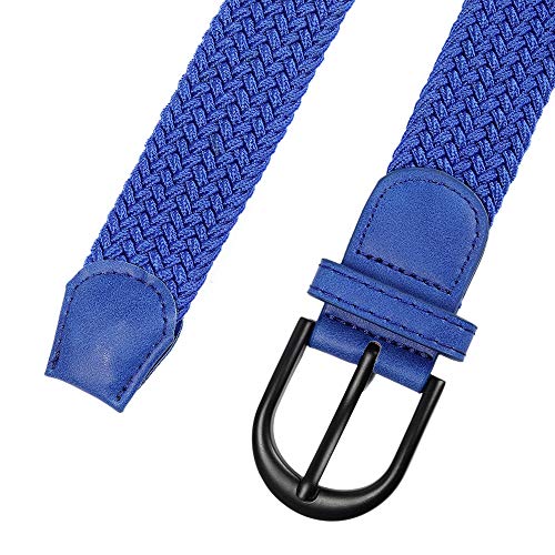 Image of Mile High Life | Braided Stretch Elastic Belts | Pin Oval Solid Black Belt Buckle | PU Loop End Tip Men /Women /Junior Belt