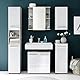 trendteam smart living - Nano - Hängeschrank - Beton Stone/Weiß Hochglanz - Badschrank hängend mit 2 Fächern und 1 Einlegeboden - (BxHxT) 32 x 61 x 21 cm - pflegeleicht und kratzfest