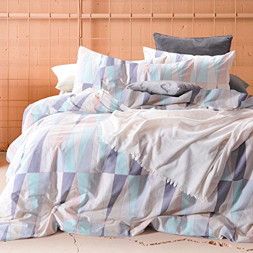 image for Wake In Cloud - Geometric Duvet Cover Set, 100% Cotton Bedding, Abstra