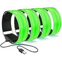 flintronic Bandas Reflectantes Set de 4, Brazalete LED Running