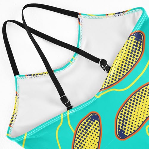 Yellow Black Dot Banana Girls Swimsuit One Piece Bathing Suit for Baby Girls' Swimwear 3-10T4