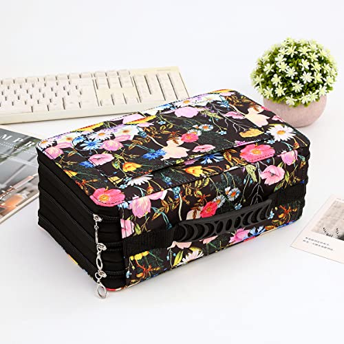 Image of 102 Slots Marker Pen Organizer Case w /Handle | Portable Multilayer Holder for Watercolor Pencils & Gel Pen Markers for Artists, Sketching, Drawing