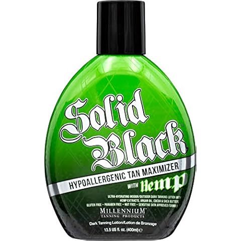 Millennium Tanning Products SOLID BLACK HYPOALLERGENIC TAN MAXIMIZER WITH HEMP Indoor/Outdoor Dark Tanning Lotion 13 oz Cover