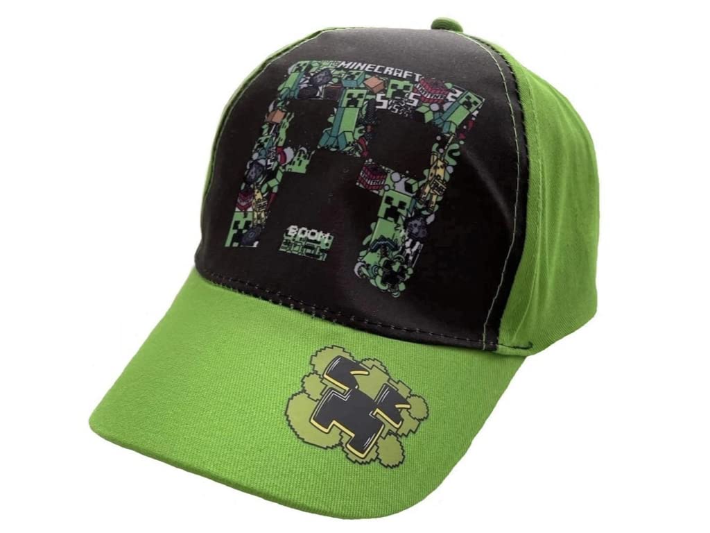 Minecraft Baseballcap – Grüne Basecap Mit Minecraft-Logo, Verstellbar (Größe 54)