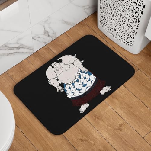 玄関マット 大相撲 浮世絵 和風 ドアマット 室内 屋外 バスマット おしゃれ 泥落とし 洗える 滑り止め 足拭きマット 浴室 台所 寝室 業務用 四季通用 60cm×40cm