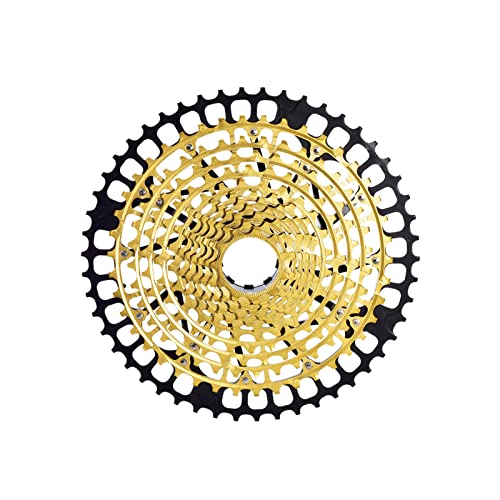 YHWL Fahrradfreilauf, 11S 11-Gang-Radkassettenkettenrad 11-50T Fahrradzubehör Schwungrad mit Fahrradersatzzubehör mit Gewinde,Golden Cover