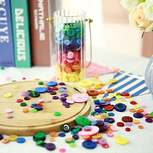 Greentime 1400-1500Pcs Resin Buttons Sewing Button Assorted Sizes For Crafts Sewing Diy Manual Button Painting Diy Handmade Ornament Buttons #TOP2