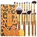 Docolor Makeup Brushes Leopard 12 Pieces Professional Makeup Brush Set Premium Synthetic Brushes Set Kabuki Foundation Blending Brush Face Powder Blush Concealers Eye Shadows Make Up Brushes Kit