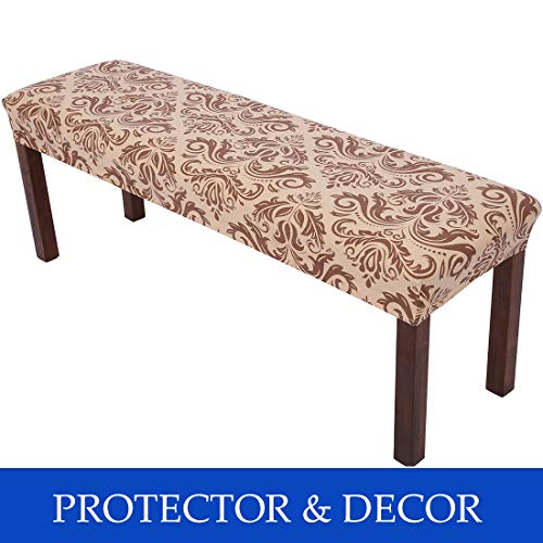 image for Comqualife Stretch Spandex Printed Dining Bench Cover - Anti-Dust Remo