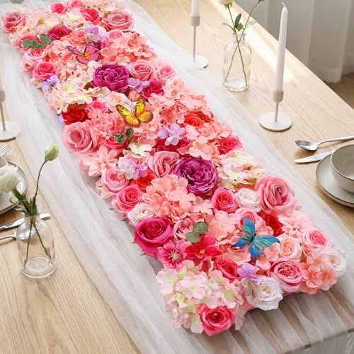 Breling 40 x 14 Inch Artificial Flower Floral Tea Party