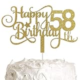 ALPHA K GG 58th Birthday Cake Topper, Happy 58th Birthday Cake Topper, 58th Birthday Party...
