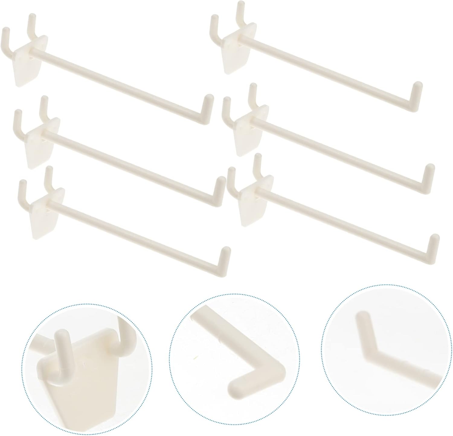 DOITOOL 100Pcs 5 Inch Abs Pegboard Hooks Heavy Duty Wall Storage Utility Hooks for Garage Workshop Tool Organization and Retail Display