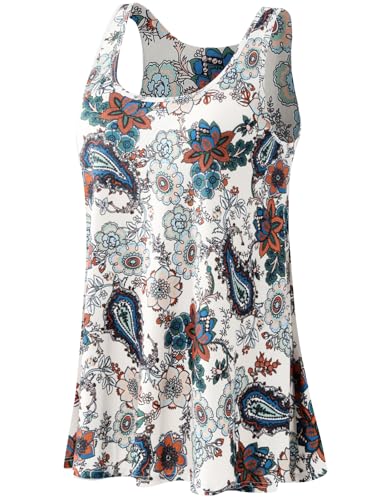 Image of Rosyline Tank Top for Women with Built in Bra Flowy Swing Undershirt Tank Tops S-4XL