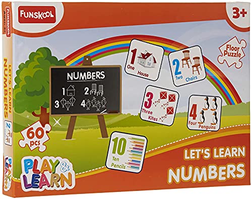 Image of Funskool Play & Learn-Numbers,Educational,60 Pieces,Puzzle,For 3 Year Old Kids And Above,Toy,Multicolor