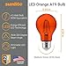 Sunlite 81085 A19 Standard 4.5 (60 Watt Equivalent) Colored Transparent Dimmable Light Bulb, 2 Pack, Orange