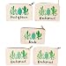 Bridal Shower Makeup Bag - 5-Pack Canvas Cosmetic Pouches for Wedding Favors, Bachelorette Party Gifts, Bride Tribe Accessories, Cactus Design, 7.2 x 4.7 Inches
