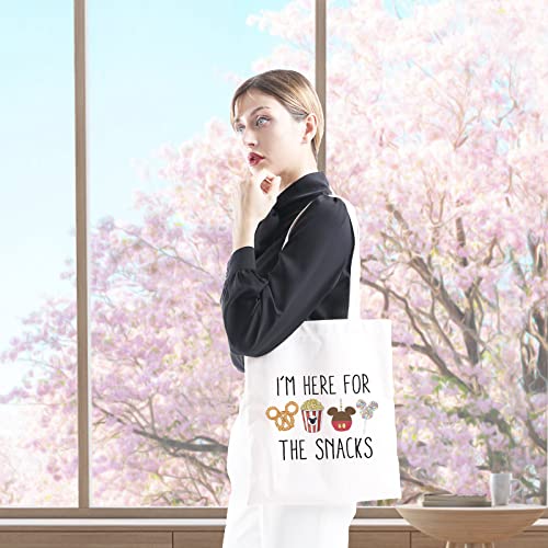 GJTIM Snacks Lover Gift Family Vacation Gift Snacks Travel Bag I’m Here For The Snacks Makeup Bag (For The Snacks Tote)4