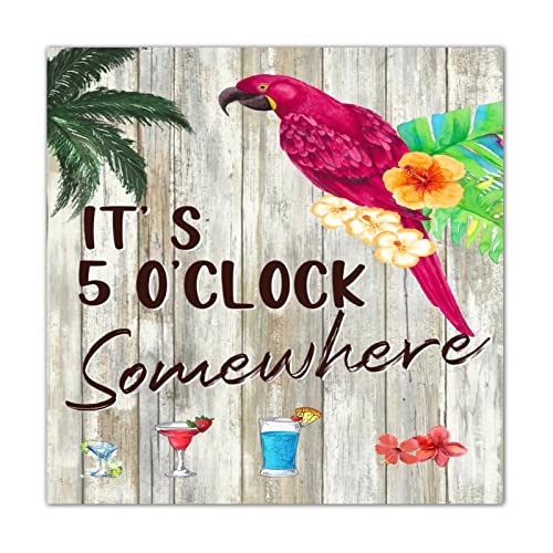 Panneau en bois flamant rose rétro 40,6 cm pour déco de chalet