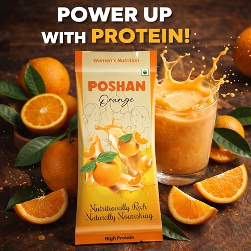 Image of POSHAN Women's Nutrition Orange Protein Bar, 40 g | 8g Protein with 4G Fiber |No Added Sugar, 100% Vegetarian & Gluten-Free| Made with Dates, Ragi and Superfoods|No Trans Fat |Pack of 3