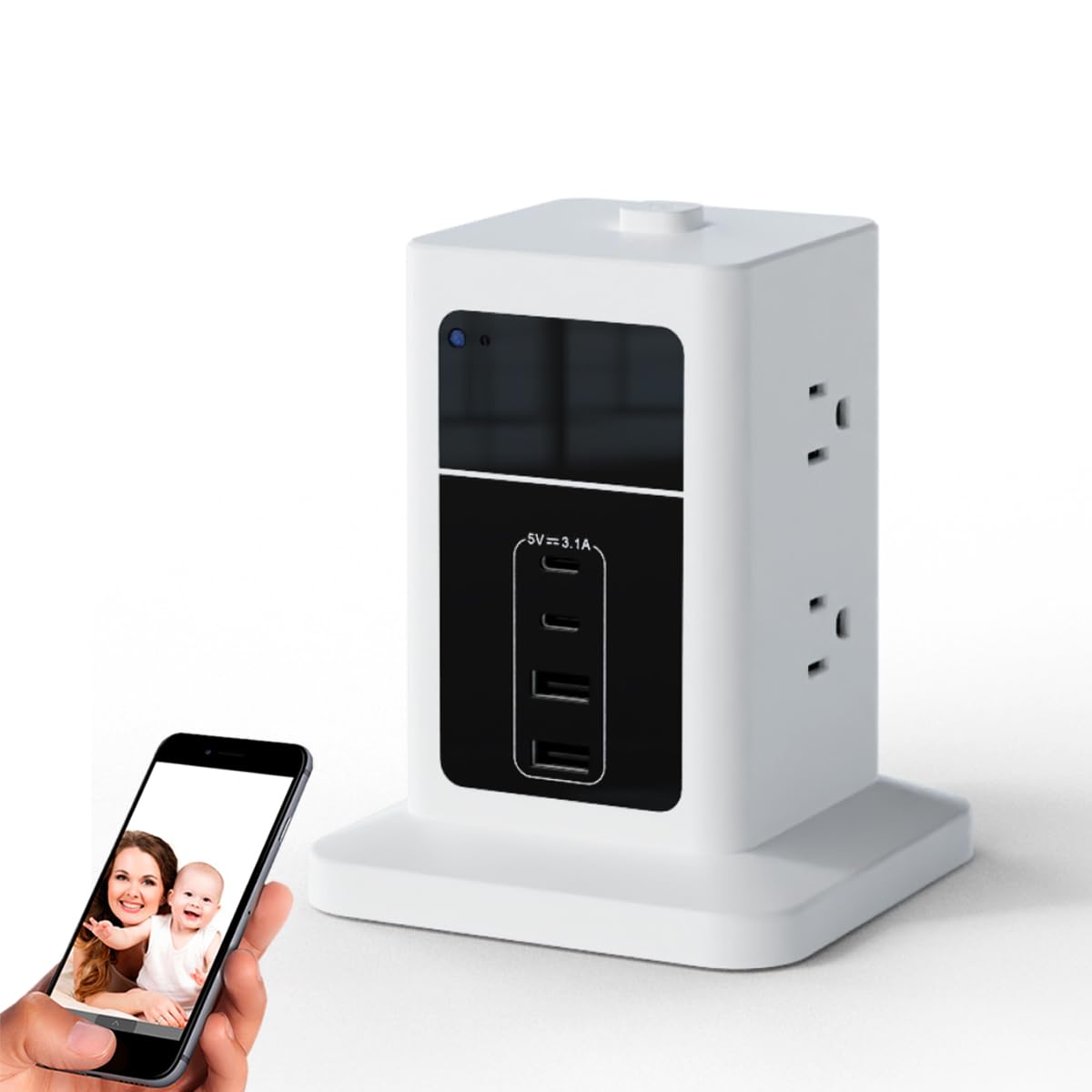 160 Angle 4K HD Charger Camera with Night Vision WiFi Power Strip Spy Hidden Camera Wireless Hidden Cameras