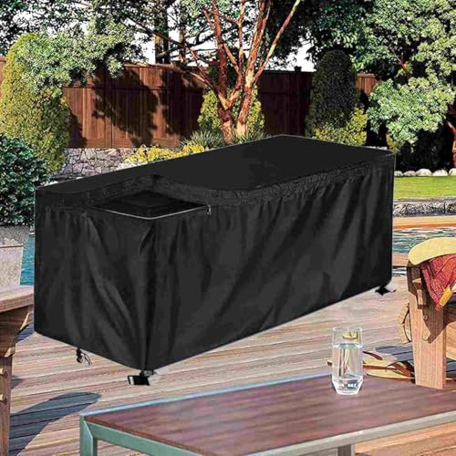 130 * 60 * 71cm Deck Box Cover,420D Oxford Waterproof Outside Patio Storage Bench Deck Boxes Covers with Hidden zipper design
