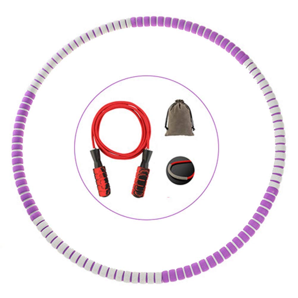 Cerchio di fitness Corda for saltare + massaggio Hula Hoops for adulti e adolescenti, il peso di calibrazione libero 2-8kg ponderato Hula Hoop for adulti, rimovibile Schiuma Hula anello, Hoola Hoops f