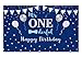 Funnytree 7x5ft Baby Boy 1st Birthday Party Backdrop Mr Onederful First Blue and Silver Photography Background Little Man Bow Tie Newborn Cake Table Decorations Photoshoot Banner Photo Booth Props