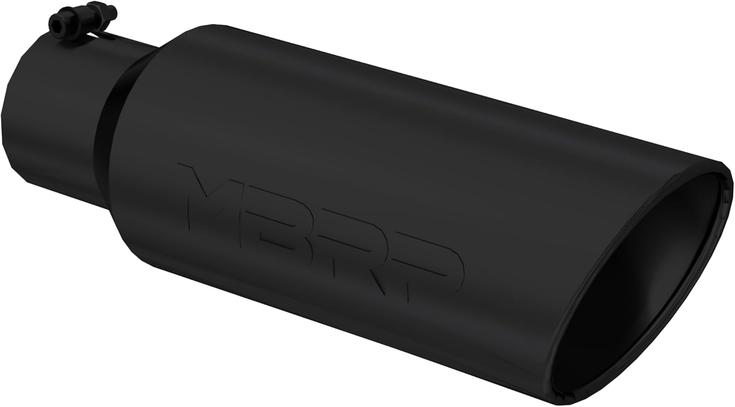 MBRP Universal Tip 6in OD Rolled End 4in Inlet 18in L Black Coated Exhaust Tip