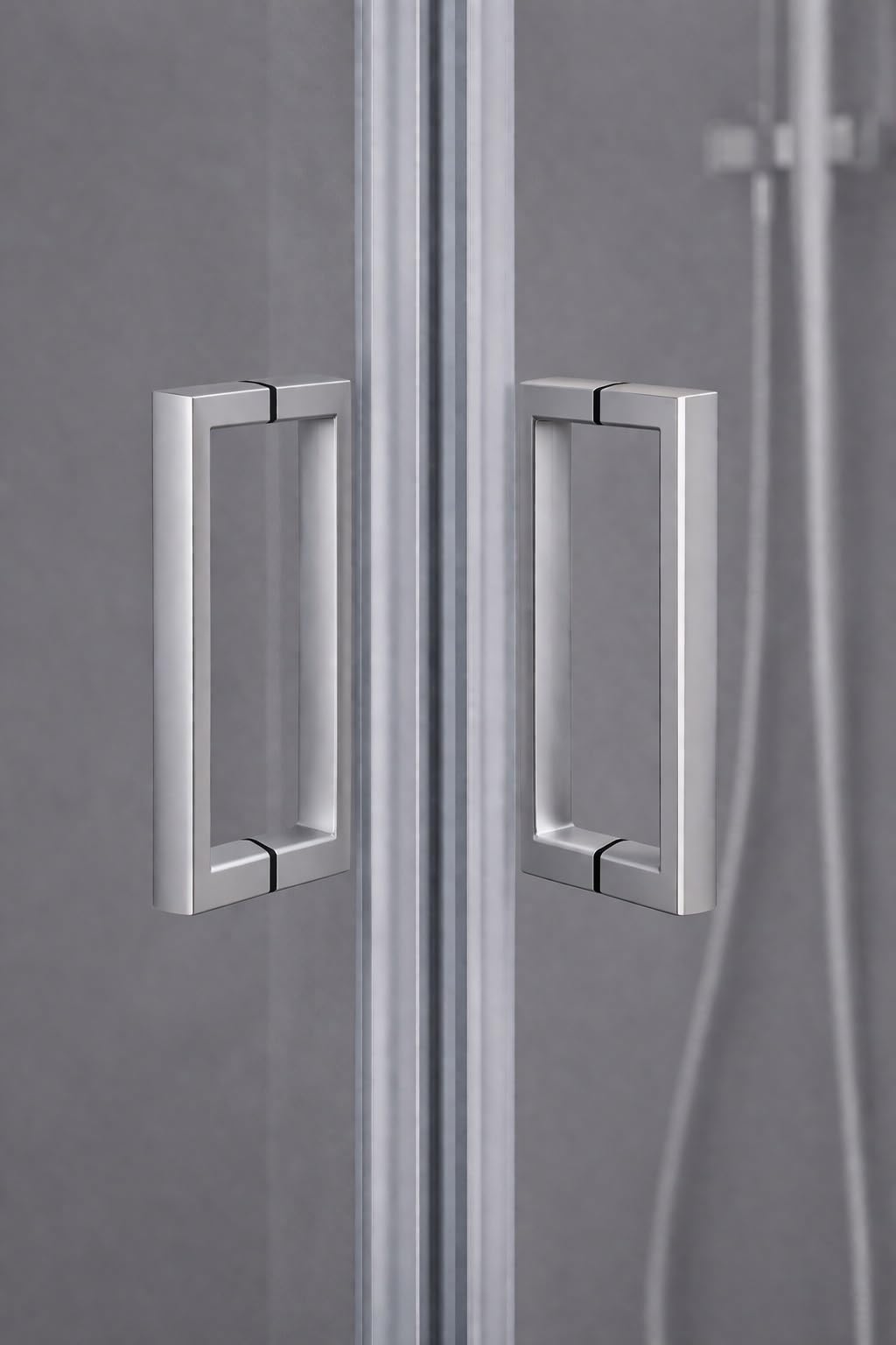 Box Doccia Angolare, Vetro Temperato Trasparente 6mm, 2 Porte Scorrevoli, Profili Cromati, Altezza 190 cm, Chiusura Magnetica (70x70)