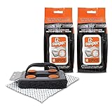 Q-Swiper BBQ Grill Cleaner Set – Bristle-Free Grill Brush with Scraper & 80 Moist Grill Wipes | Wire-Free - Safe for Outdoor Grill Grates | Cleans Grease & Grime | Grill Accessories for Weber Gas BBQ