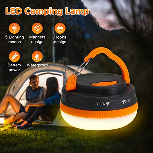 Yizhet 2 Pack Led Camping Lantern, Camping Lamp Flashlights, Camping Light With Magnetic Base 5 Modes Portable Outdoor Tent Light For Hiking Fishing Camping (3 Aa Batteries Need Self-Provided) #TOP1