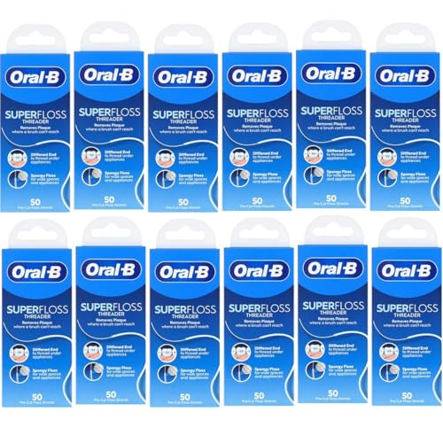 Oral-B Super Floss enfile-fils dentaire prédécoupé menthe paquet de 12