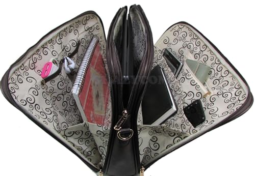 Pasta Bolsa Notebook Documentos Executiva Transversal Alça de Ombro Resistente (Marrom Escuro)