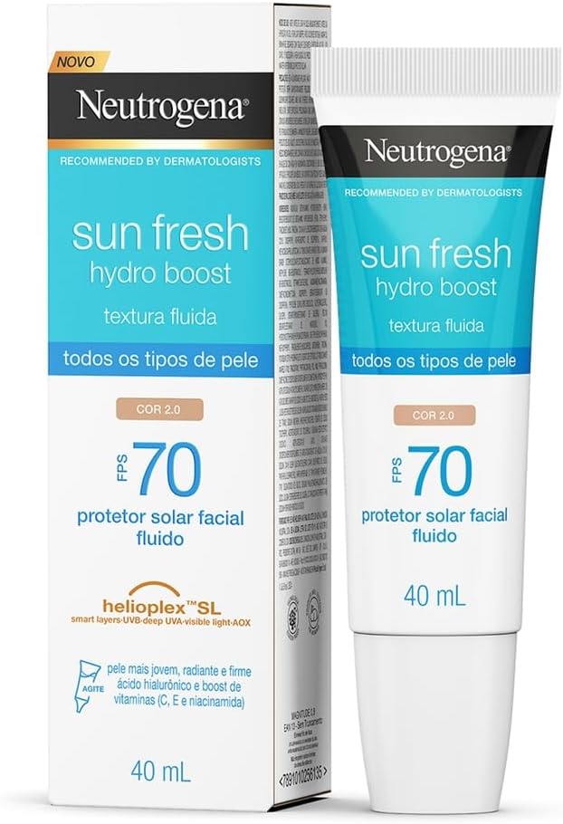 Protetor Solar Facial Neutrogena Sun Fresh Hydro Boost Cor 2.0 FPS 70 40mL