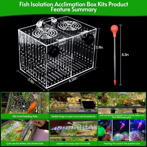 Image of Magnet Acclimation Box for Saltwater Fish Quarantine Aquarium Isolation Box for Aquarium Fish Anemone Reef Coral