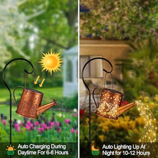 Solar Watering Can Light, Solar Powered Hanging Lantern Landscape Lights, Decorative Garden for Yard Waterproof Garden Decor, Gifts for Mom, Grandma£¨Hummingbird£©