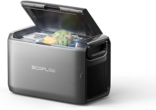 EF ECOFLOW GLACIER Classic 45L Portable Fridge Freezer, 43H Cooling Car Refrigerator, Battery Powered with App Control, 6 Charging Options, Fast&Quiet Electric Cooler for Camping, RV (Exclude Battery)