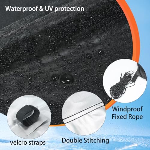 10x10 Canopy Replacement Top Only,Waterproof Pop Up Canopy Tent Top Replacement Cover Roof with Windproof Ropes for Straight Leg Frame, 420D Polyester for Outdoor Garden Pavilion Sun Shade(Black) by YANWEI - Used condition - Image 3
