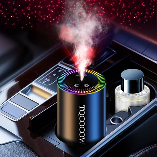 Image of Smart Car Air Freshener Diffuser with Starry Sky Projection and 50ml Perfume, 3 Mode Adjustable Rechargeable Car Aroma Diffuser,Auto On /Off Intelligent (Encounter)