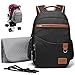 Myhozee Mochilas de Pañales y Biberones, Mochila Maternidad Portatil con 3 Bolsillo Térmico para Biberones, Impermeable Bolsa Mochilade Pañales para Carrito de Bebé y Mamá (Negro)