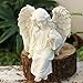 JARPSIRY Angel Garden Statue, Sitting Angel Sculpture, Resin Angel with Bird Figurine for Patio Yard Porch Lawn Outdoor Decor Home Shelf Sitter Memorial Spiritual Gifts