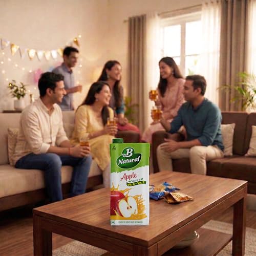 Image of B Natural Apple Juice, Vitamin C & E, 1 litre (Pack of 3)