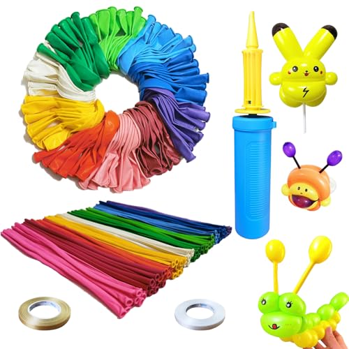 Ballons ronds et 260 pour anniversaires et ateliers de sculpture avec pompe incluse