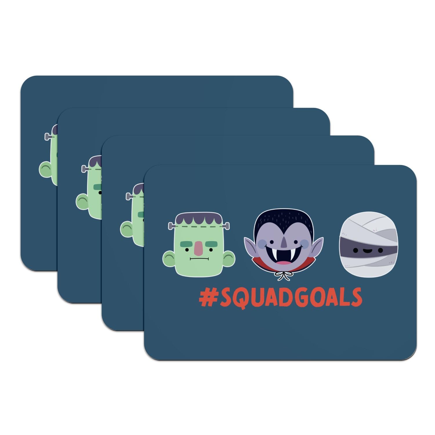 Sets de table Halloween caoutchouc bleu grand format lavable pour enfant