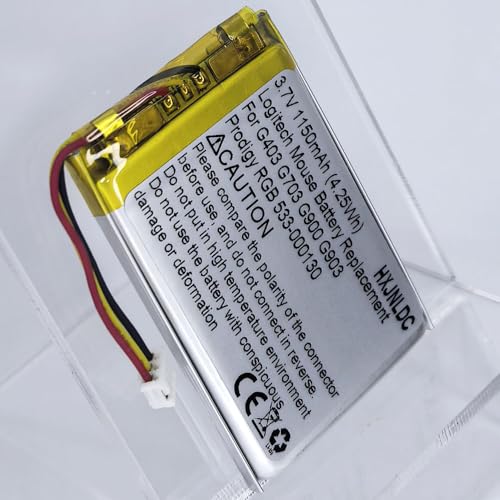 DC 3.7V 1150mAh Lithium polymer rechargeable battery for Logitech Wireless mouse G403 G703 G900 G903 Prodigy RGB 533-000130 and DIY 3.7-5V Electronic Products with Built-in 3-Wire Battery Replacement - Image 5
