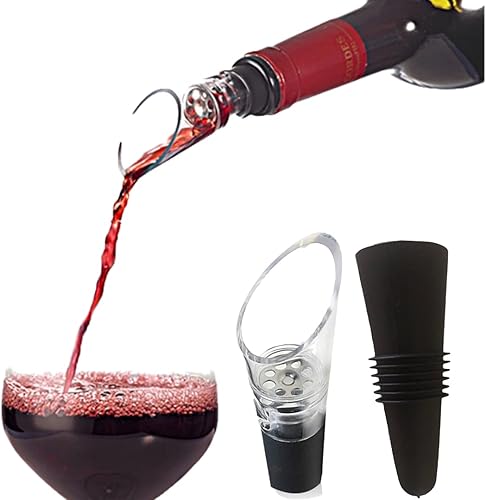 Trovety Boquilla aireadora de vino Difusor 2 en 1 Oxigenador y dispensador de vertido para sabores más suaves de vinos tintos Respirador de