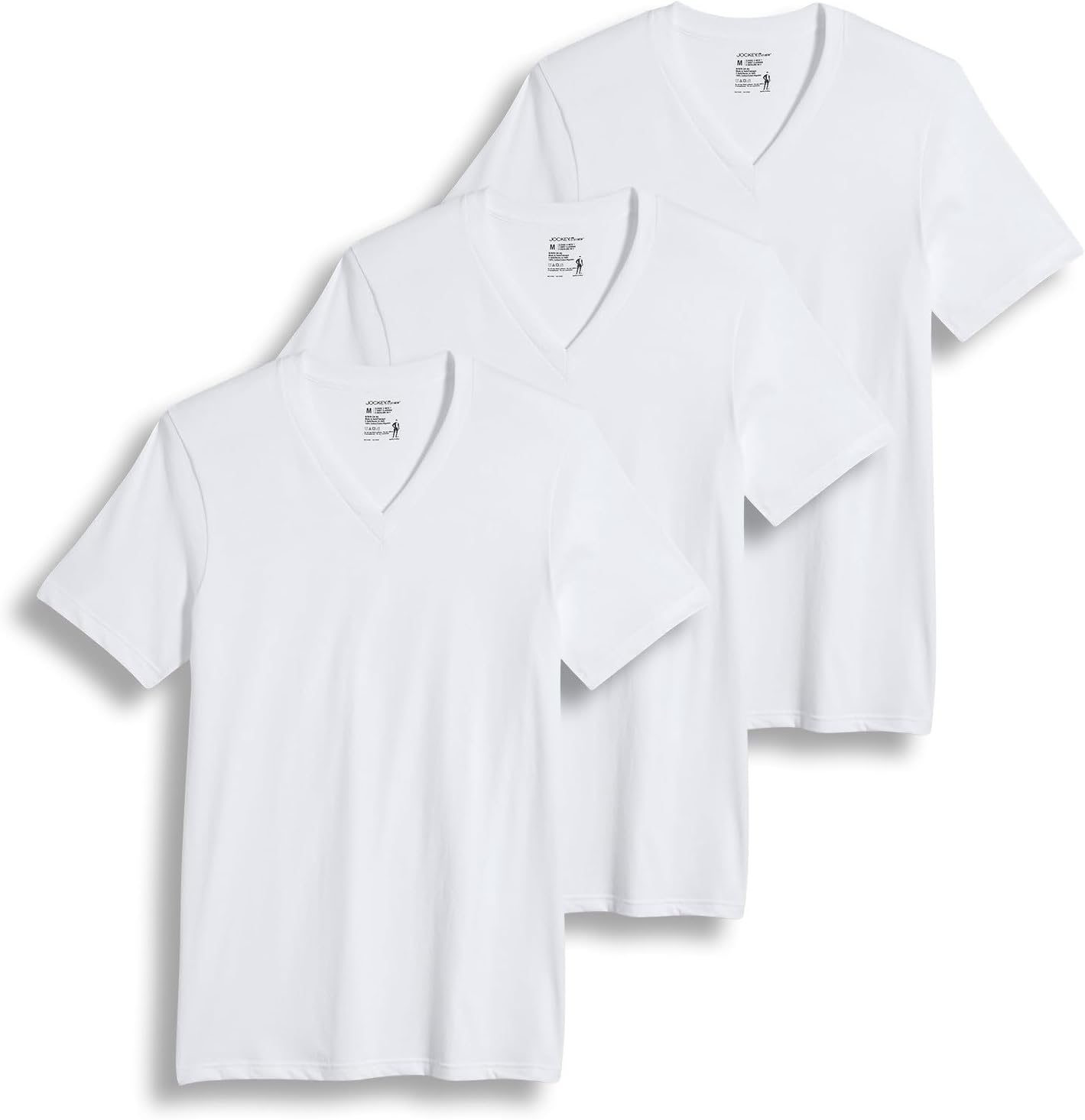 T-Shirts for Men - V Neck Undershirts, Cotton Men's T-Shirts - 3 Pack