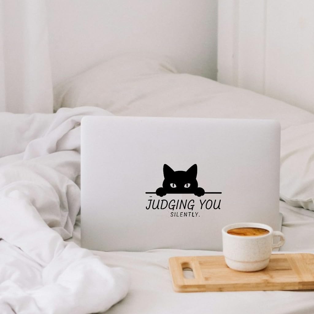 (2PCS) Judging You Silently Car Decal 5 Inch No Background, Unique Humorour Vinyl Decal, Cat Car Stickers and Decals for Back Window, Sarcastic Bumper Stickers image 3
